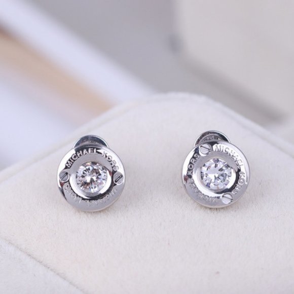 Michael Kors Couple Zircon Round Earrings - Picture 1 of 5
